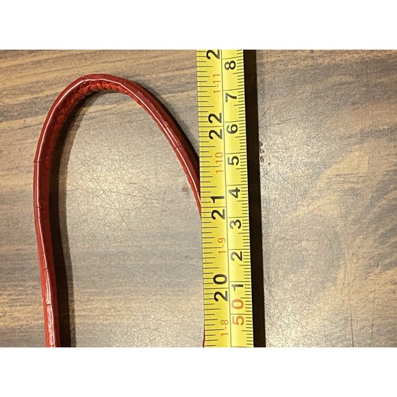 Fossil "Mimi" Red Pebbled Leather Top Zip Clutch Ciossbody Purse Thin Strap - Picture 12 of 16